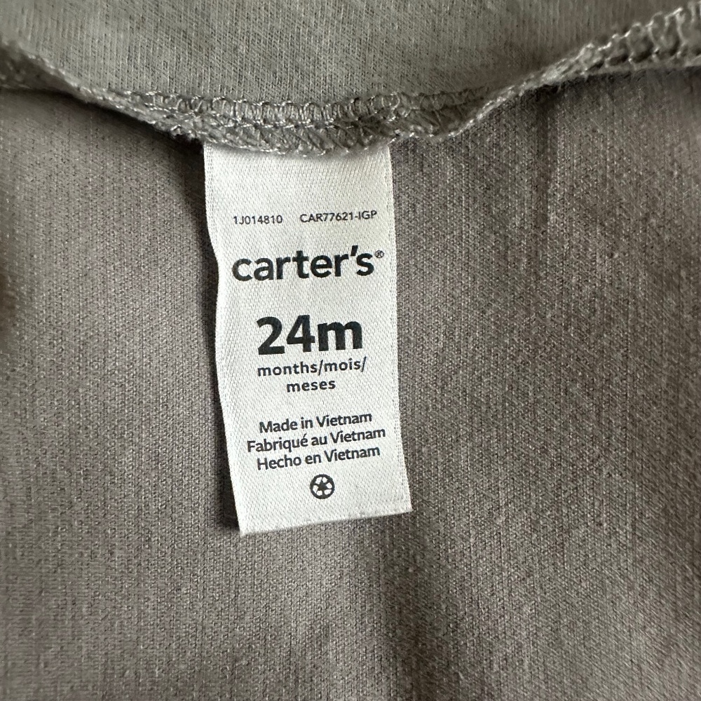 *SOLD*. Carter's Baby Girl 24M Gray & White Polkadots Sleeveless Cotton Dress - Picture 9 of 11